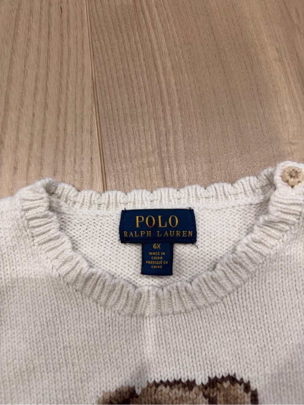 Polo Ralph Lauren WHITE Knit Sweater “Polo Bear Cotton Sweater” - Picture 5 of 8